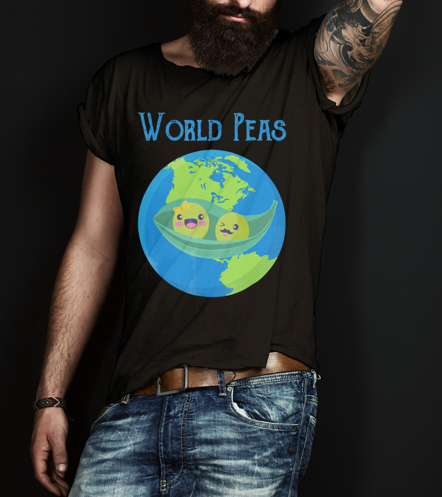 World Peas Give Peas A Chance Earth Peapod T-Shirt