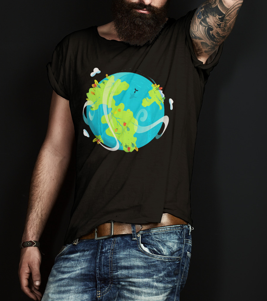 Earth Day Mother Planet Tree Dolphin Scenic Globe T-Shirt