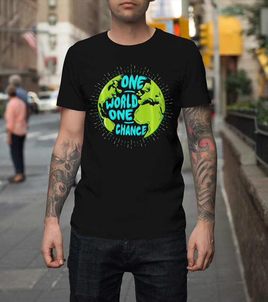 One World One Chance Planet Earth Climate Protection T-Shirt