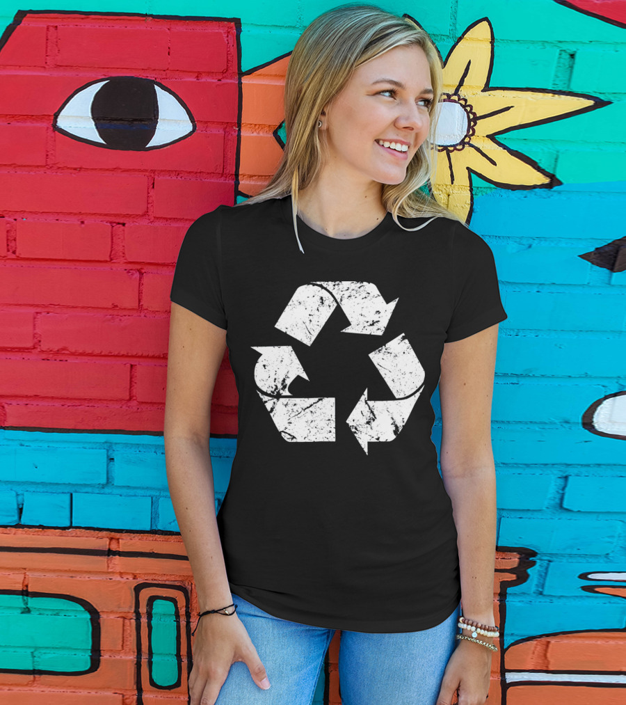 Earth Day Vintage White Recycle T-Shirt