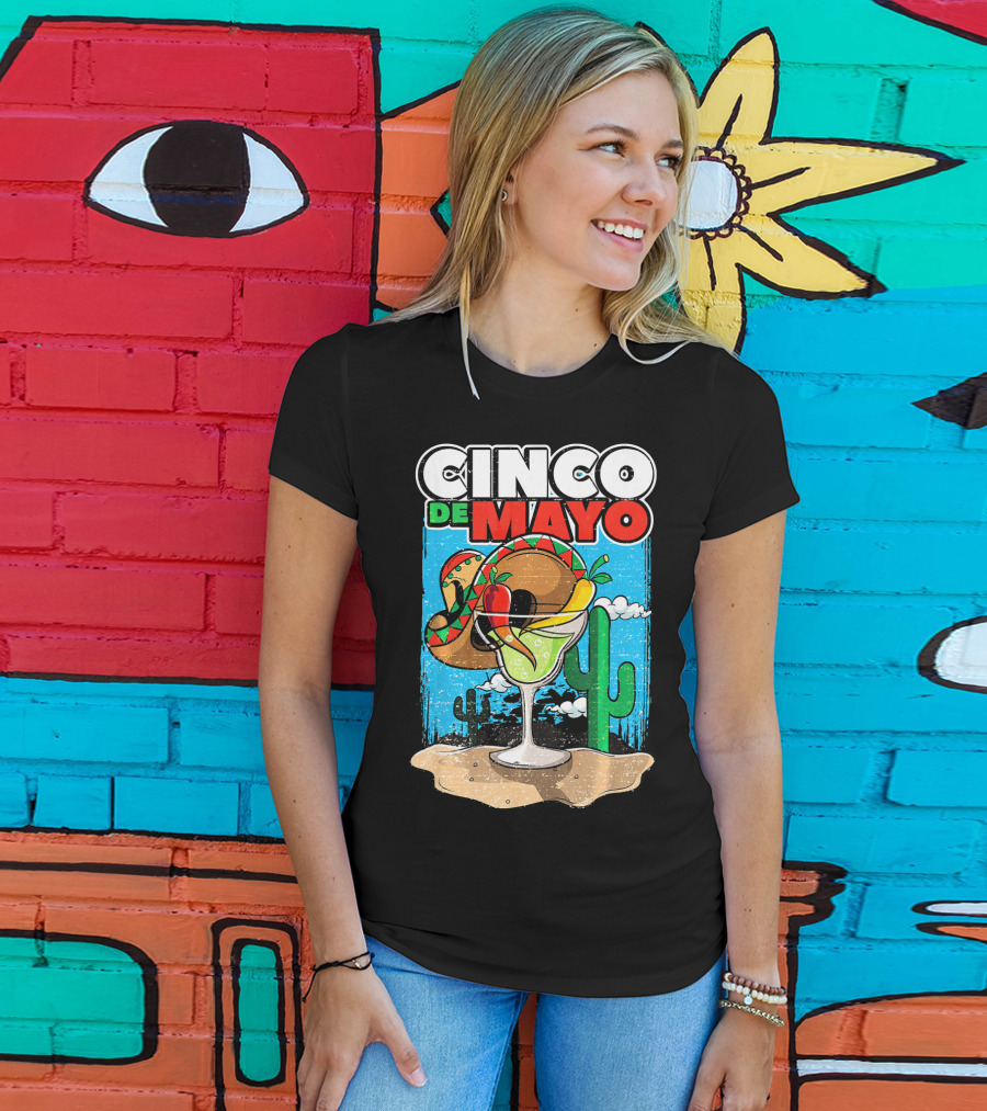 Cinco De Mayo Margarita Cactus Sombrero Fiesta T-Shirt
