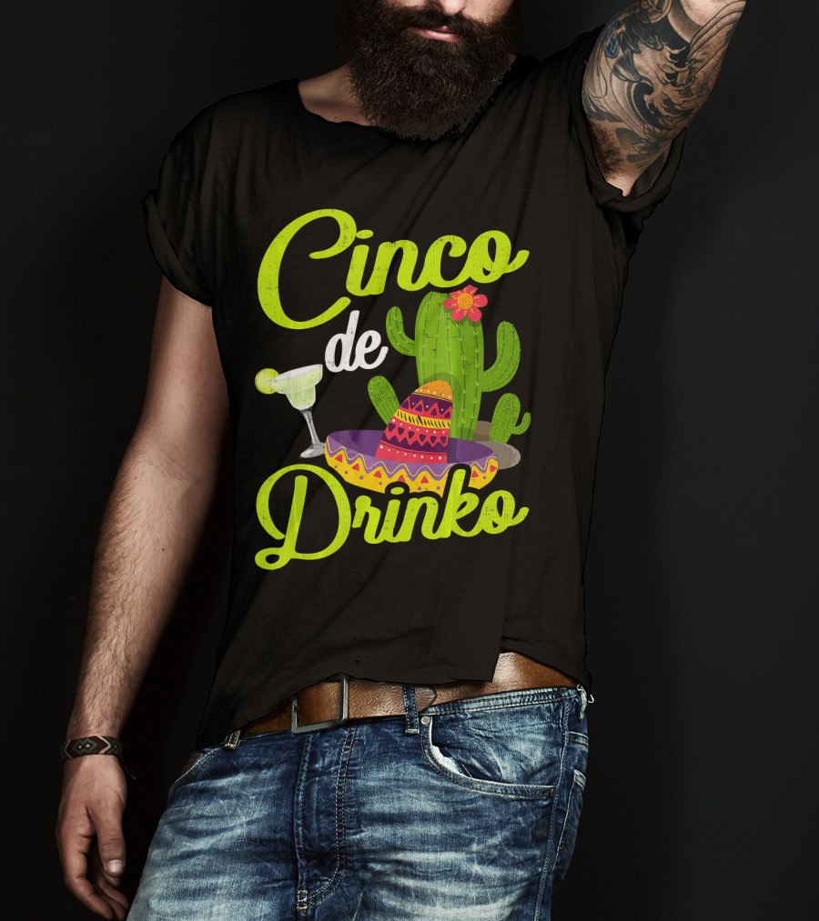 Cinco De Drinko Sombrero Cactus Margarita T-Shirt