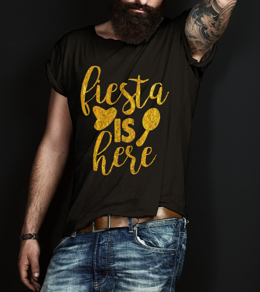 Fiesta Sombrero Maraca Cinco De Mayo Is Here T-Shirt