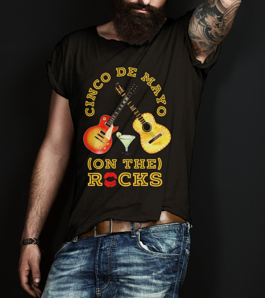 Cinco De Mayo On The Rocks Guitars Margarita T-Shirt