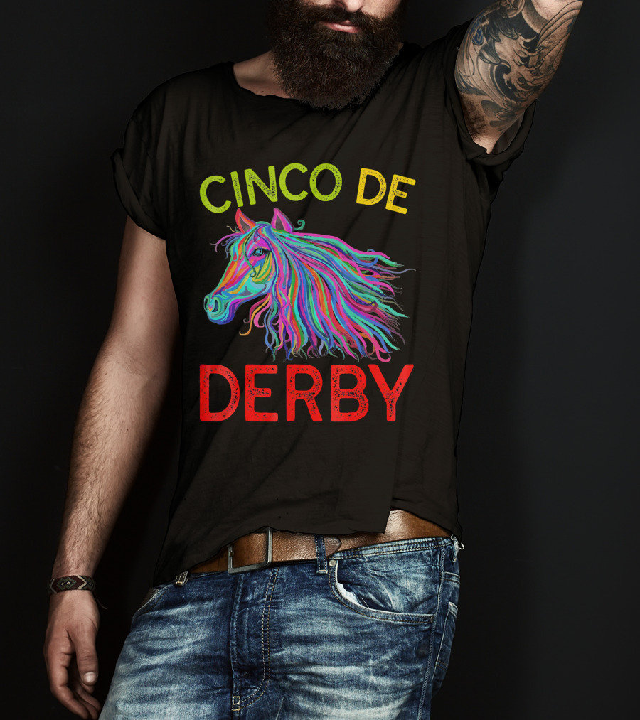 Cinco De Derby Colorful Horse T-Shirt