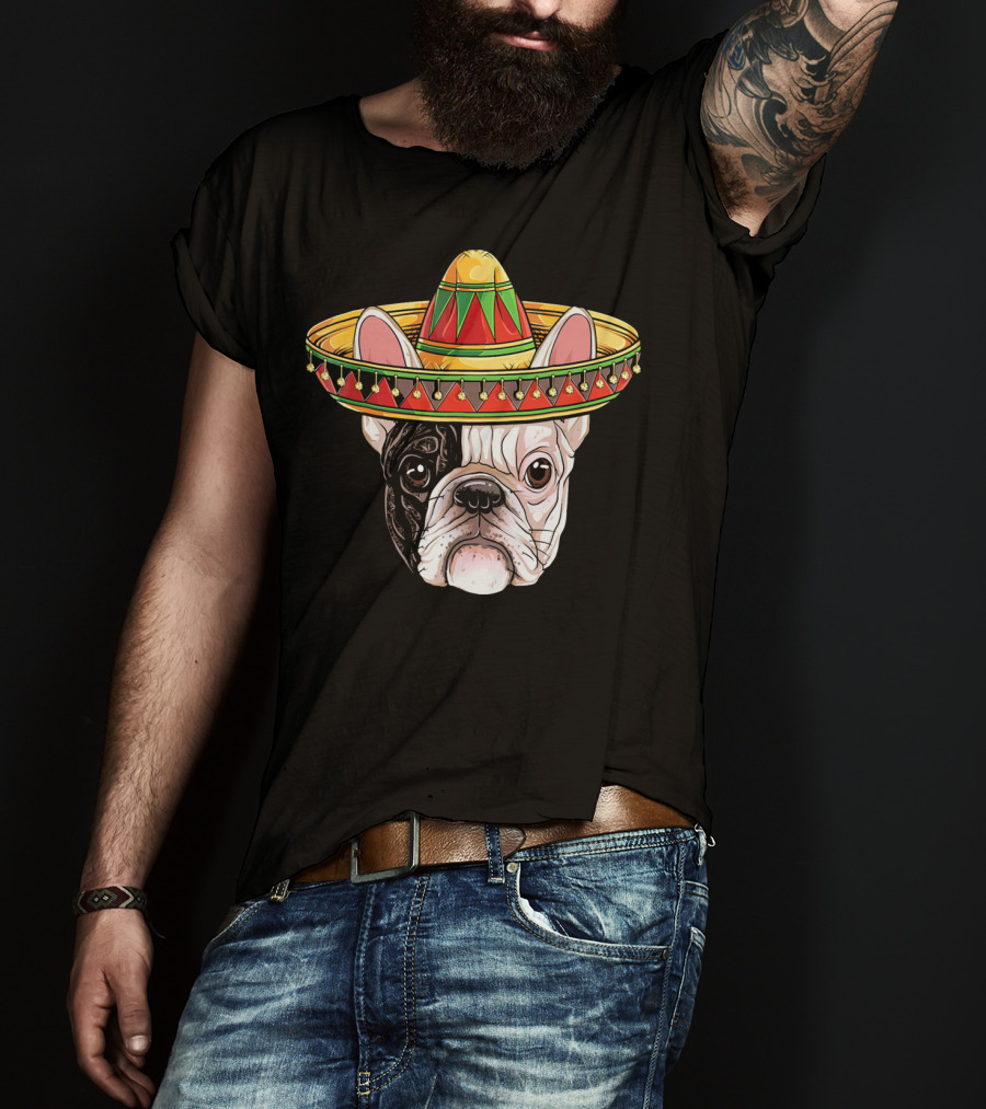 Cinco De Mayo French Bulldog Sombrero T-Shirt