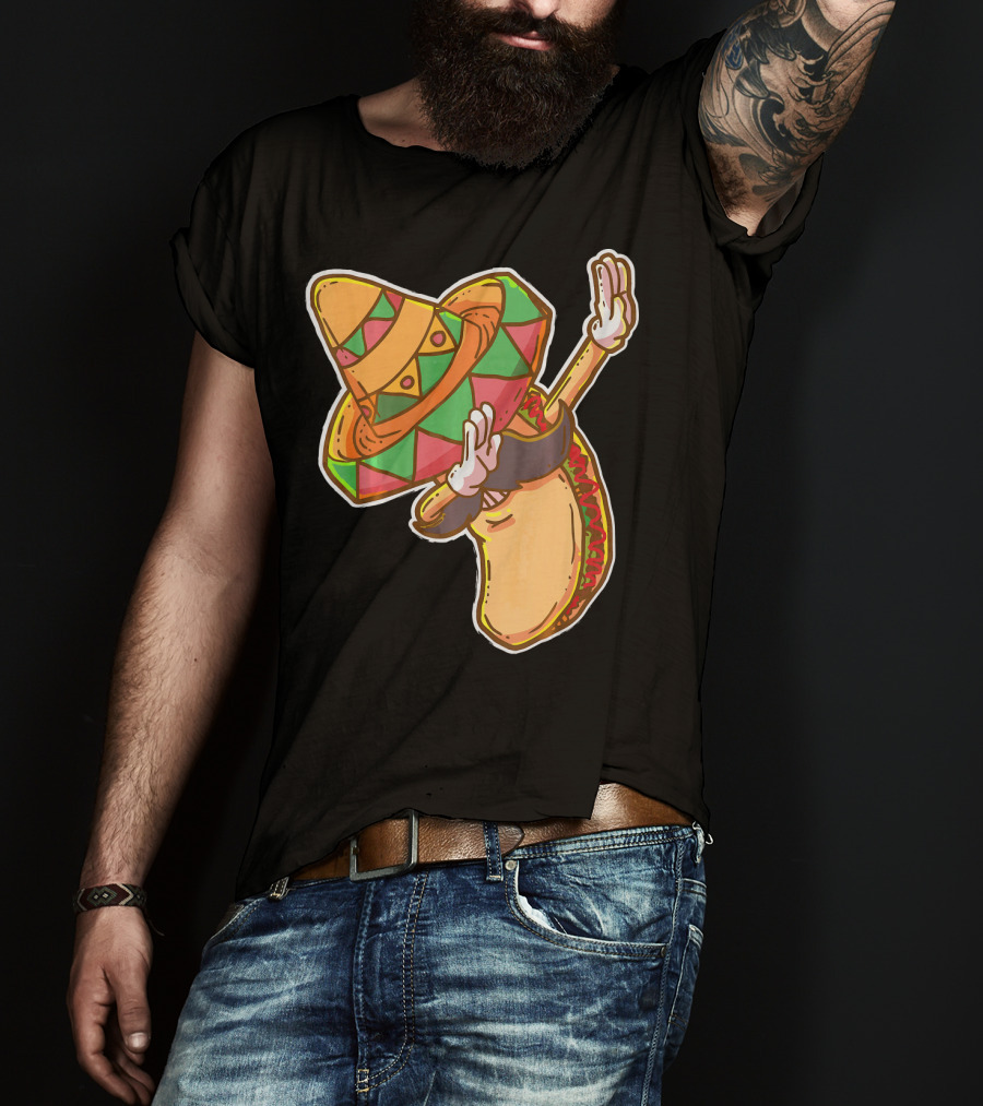 Cinco De Mayo Dabbing Taco With Sombrero T-Shirt