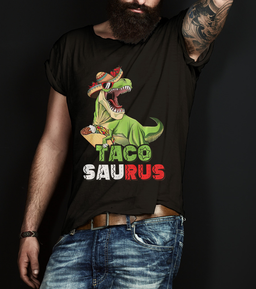 Tacosaurus Mexican Rex Cinco De Mayo Dinosaur Fiesta T-Shirt