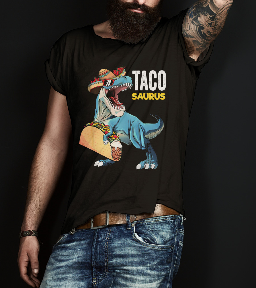 Taco Tuesday Cinco De Tacosaurus Dinosaur Sombrero T-Shirt