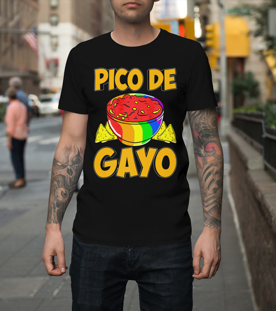Pico De Gayo Cinco De Mayo Rainbow Salsa Bowl And Tortilla Chips T-Shirt