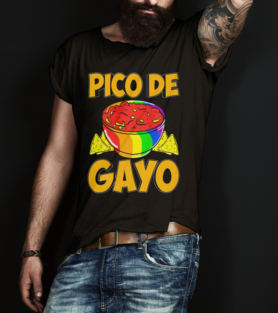 Pico De Gayo Cinco De Mayo Rainbow Salsa Bowl And Tortilla Chips T-Shirt