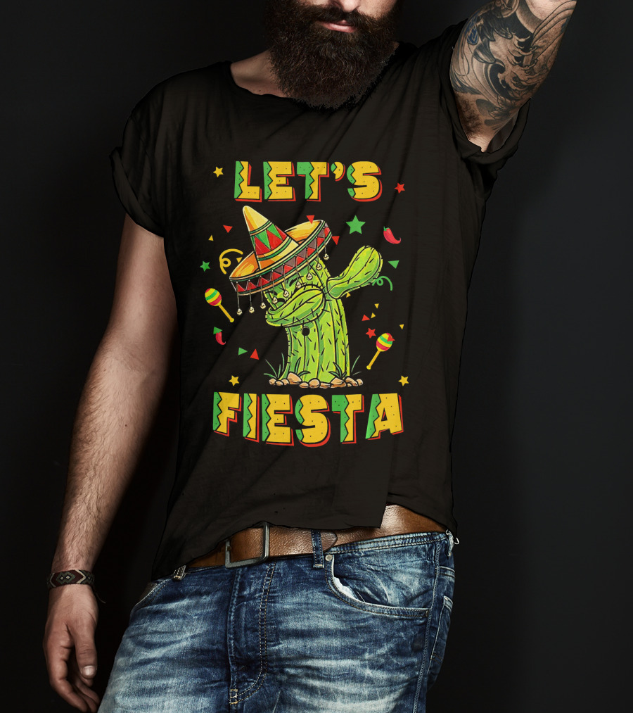 Let's Fiesta Dabbing Cactus Cinco De Mayo T-Shirt