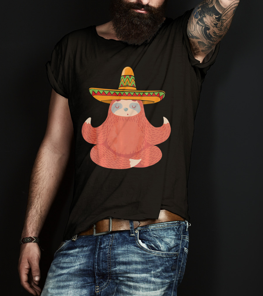 Sloth Sombrero Mexican Fiesta Cinco De Mayo T-Shirt