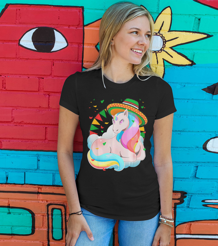 Cinco De Mayo Magical Unicorn Sombrero T-Shirt
