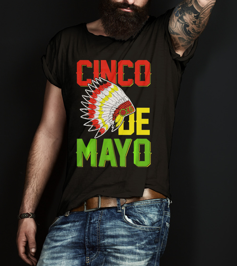 CINCO DE MAYO Native American Headdress T-Shirt
