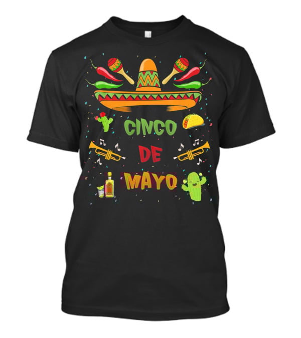 Cinco De Mayo Sombrero Maracas Taco Fiesta T-Shirt