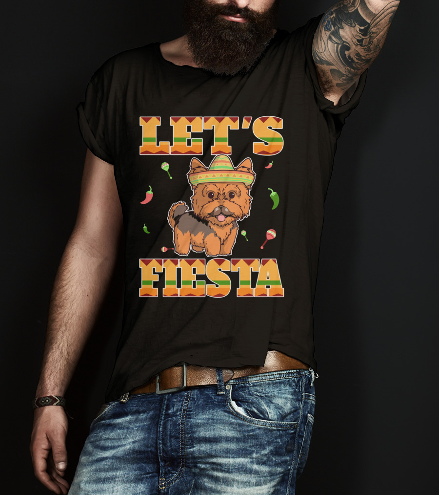 Let's Fiesta Yorkie Dog Cinco De Mayo T-Shirt