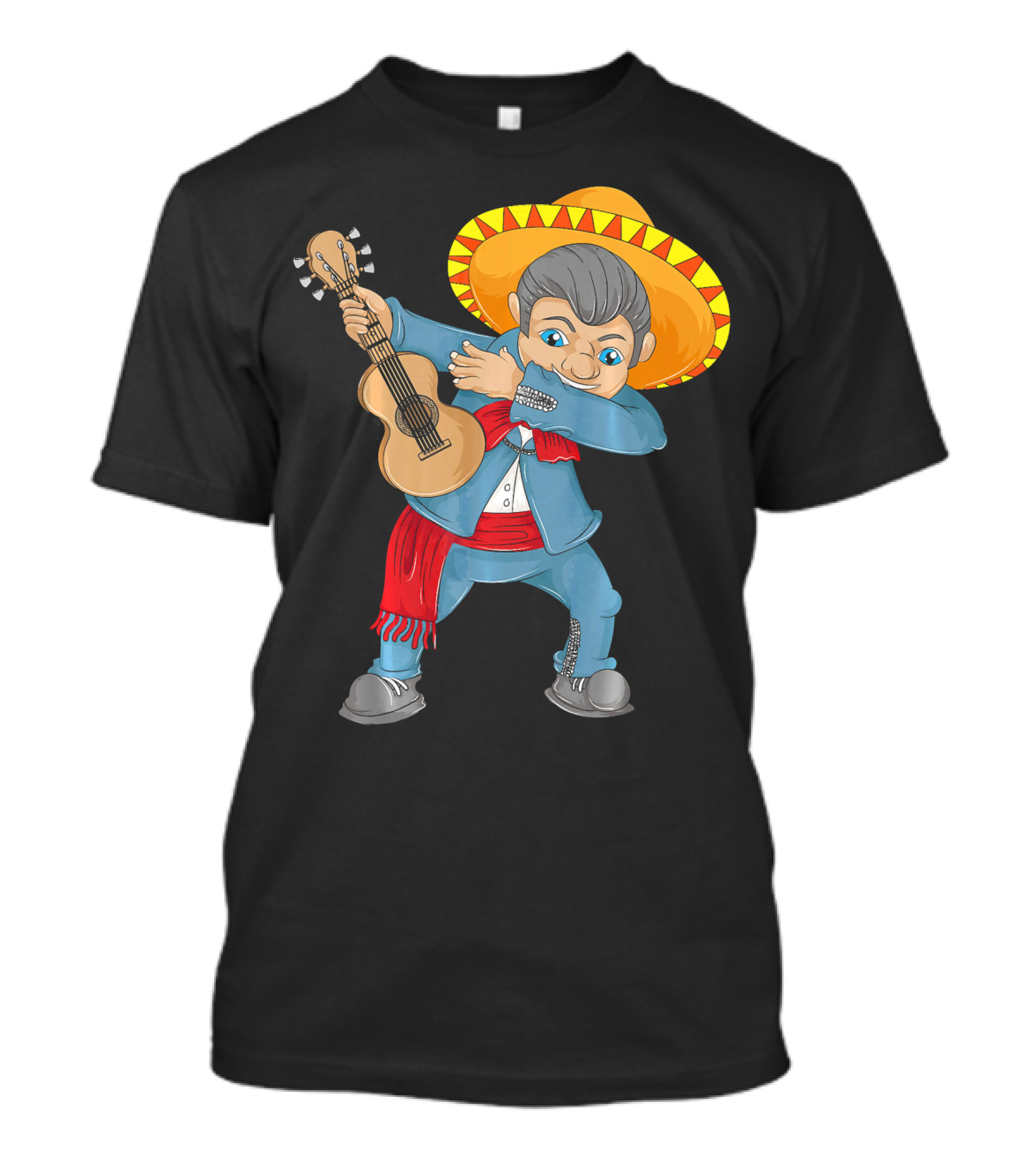 Mariachi Guitar Dabbing Cinco De Mayo T-Shirt