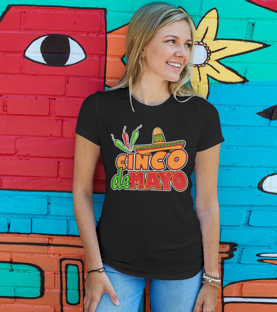 Cinco De Mayo Sombrero And Chilis T-Shirt
