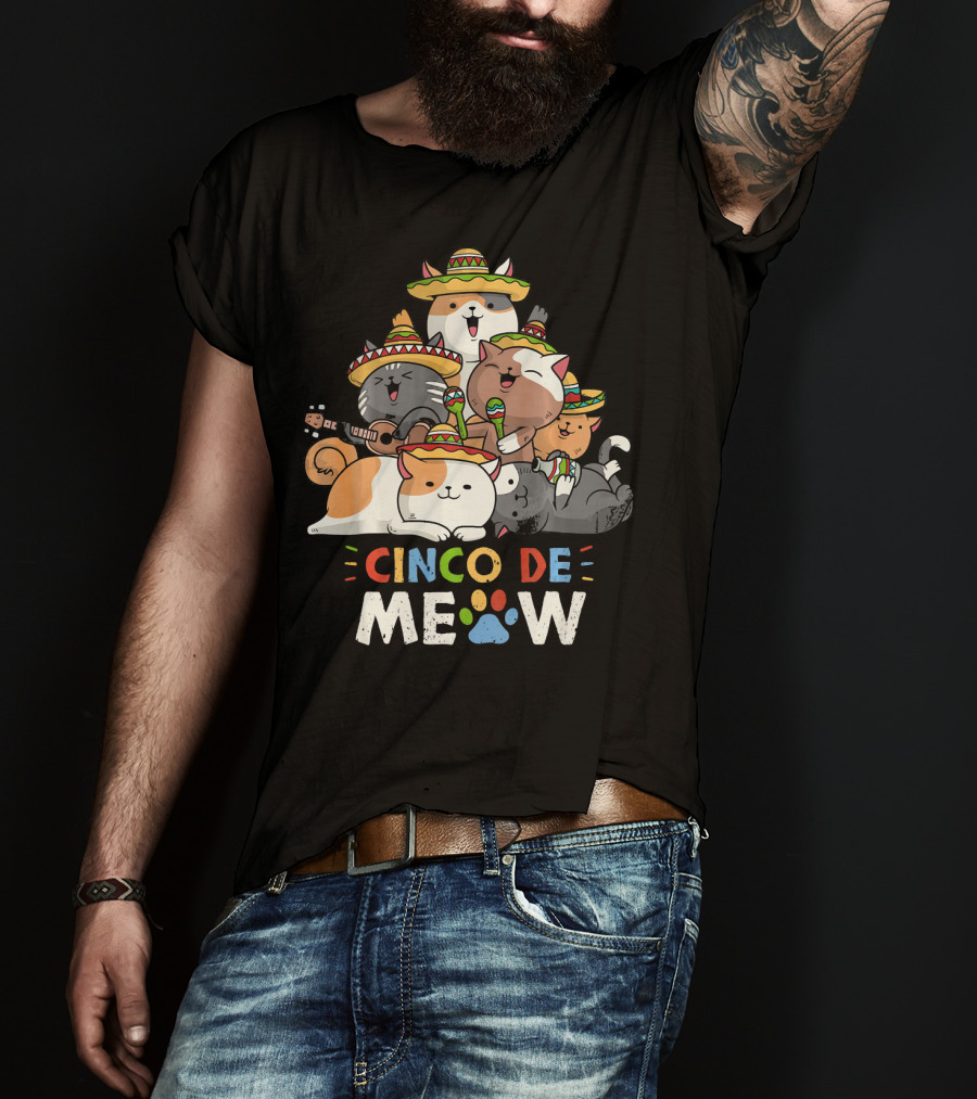 Cinco De Meow Cat Mariachi Lovers Fiesta T-Shirt
