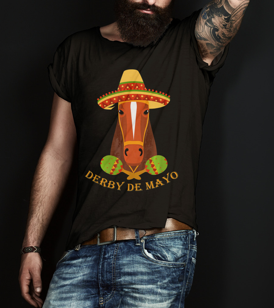 Derby De Mayo Kentucky Horse Race Fiesta Sombrero Maracas T-Shirt