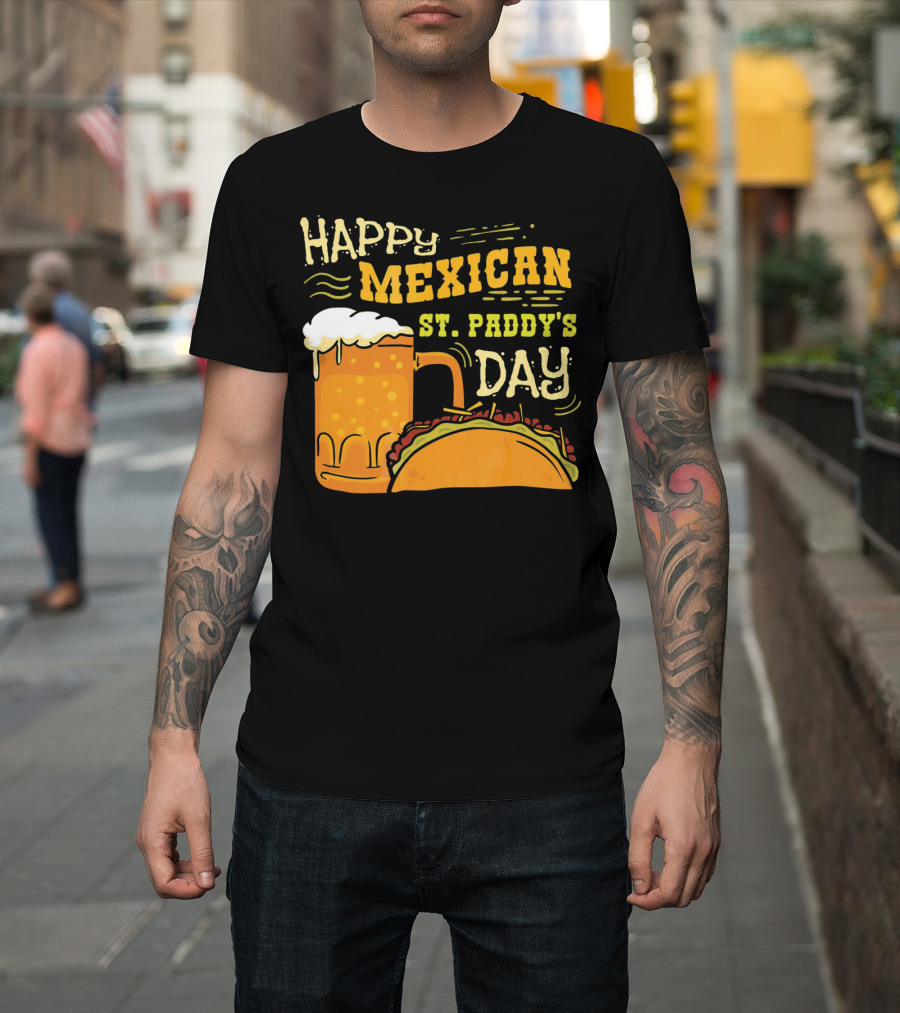 Happy Mexican St. Paddy's Day Beer Mug With Taco T-Shirt