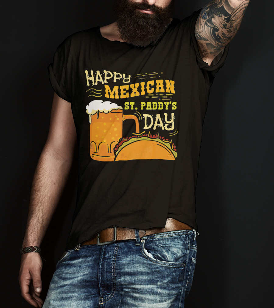 Happy Mexican St. Paddy's Day Beer Mug With Taco T-Shirt