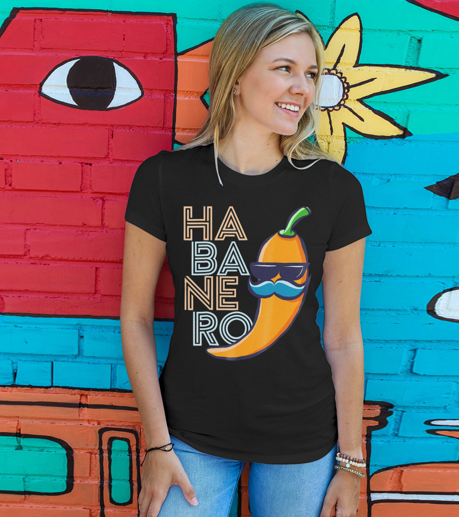 Habanero Lover Emoji Cinco De Mayo Mustache Pepper T-Shirt