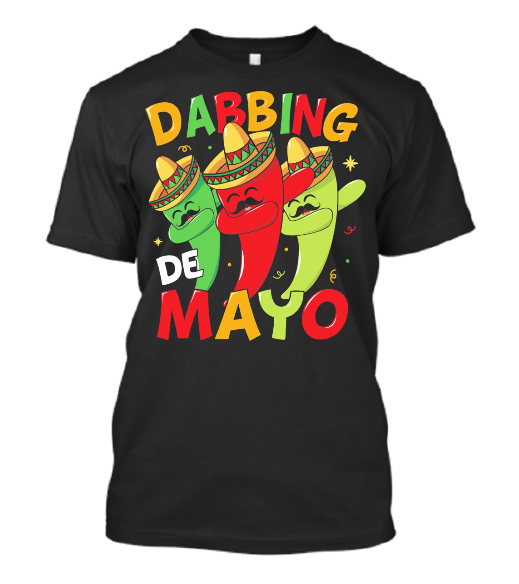 Dabbing Cinco De Mayo Chili Peppers With Sombreros T-Shirt