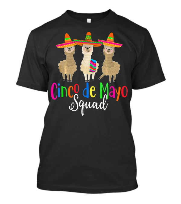 Cinco De Mayo Squad Llama Alpaca Trio Sombrero T-Shirt