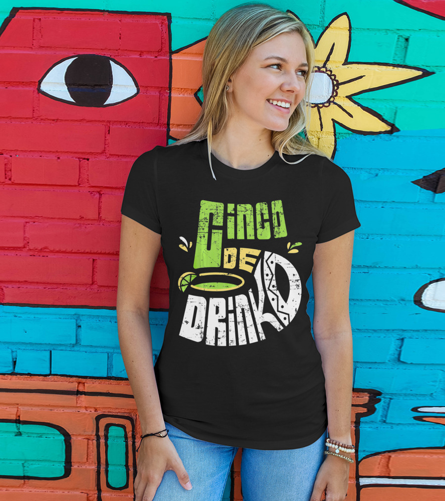 Cinco De Mayo Fiesta Cinco De Drinko Lime And Tequila T-Shirt