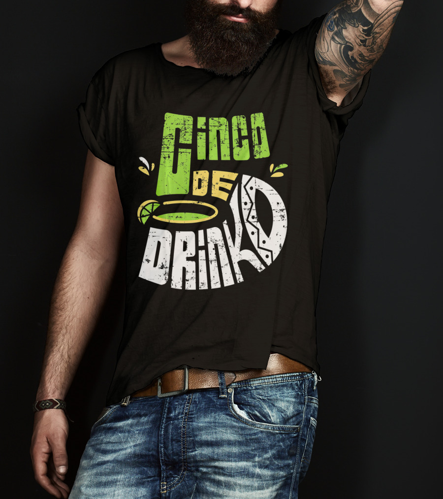 Cinco De Mayo Fiesta Cinco De Drinko Lime And Tequila T-Shirt
