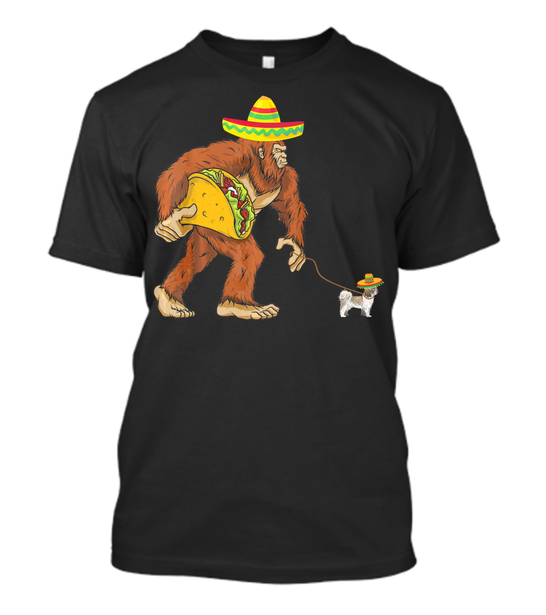 Cinco De Mayo Bigfoot Taco Shih Tzu Sombrero T-Shirt