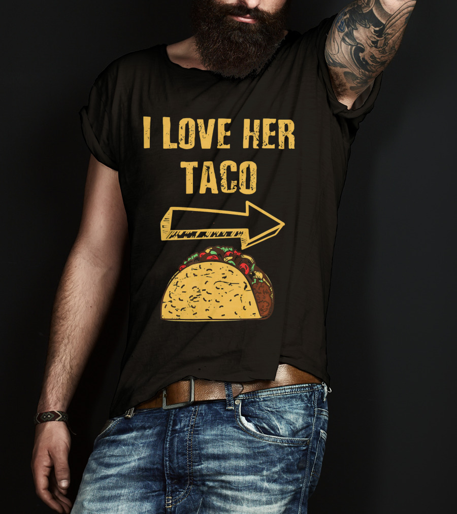 I Love Her Taco Arrow Matching Couple Cinc T-Shirt