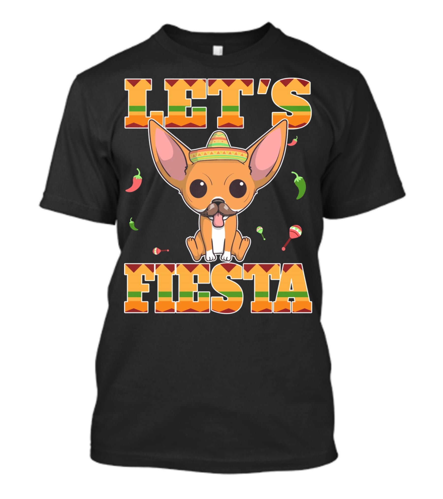 Let's Fiesta Chihuahua Dog Cinco DE Mayo Sombrero T-Shirt
