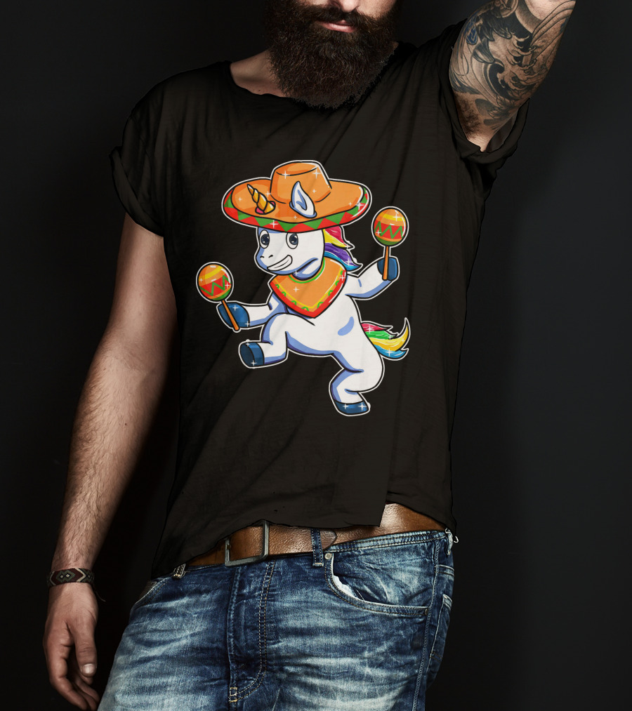 Funny Sombrero Unicorn Cinco De Mayo T-Shirt