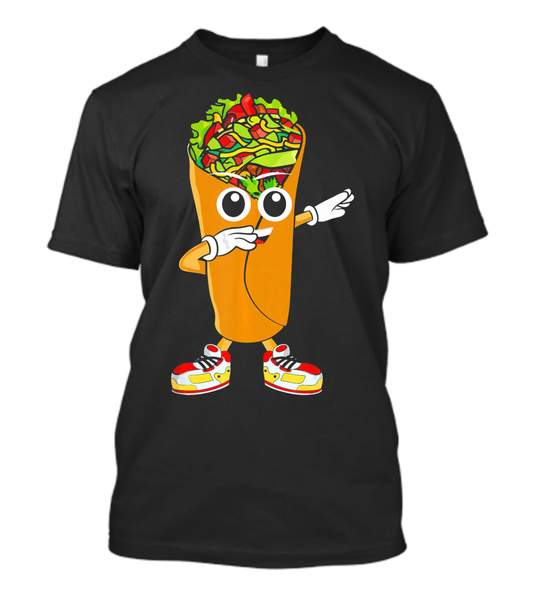 Dabbing Burrito Cartoon Dab Dance With Sneakers T-Shirt