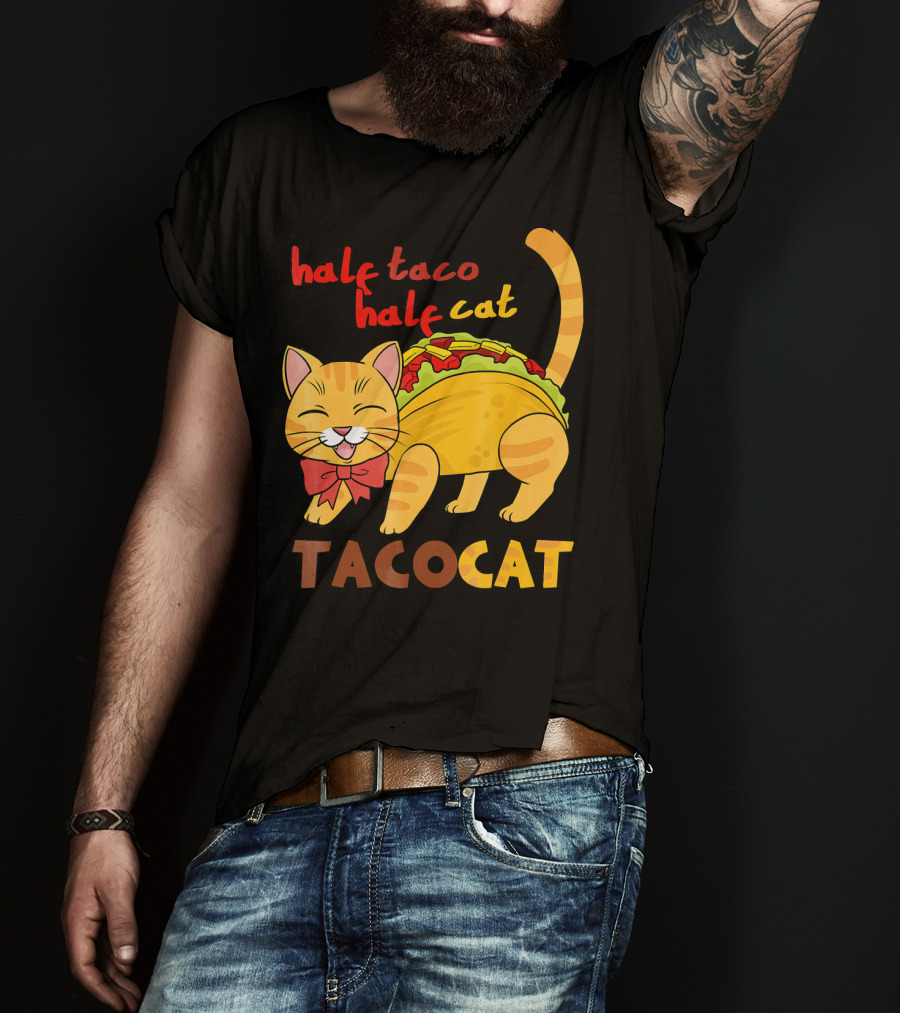 Half Taco Half Cat TacoCat Cinco De Mayo Taco T-Shirt