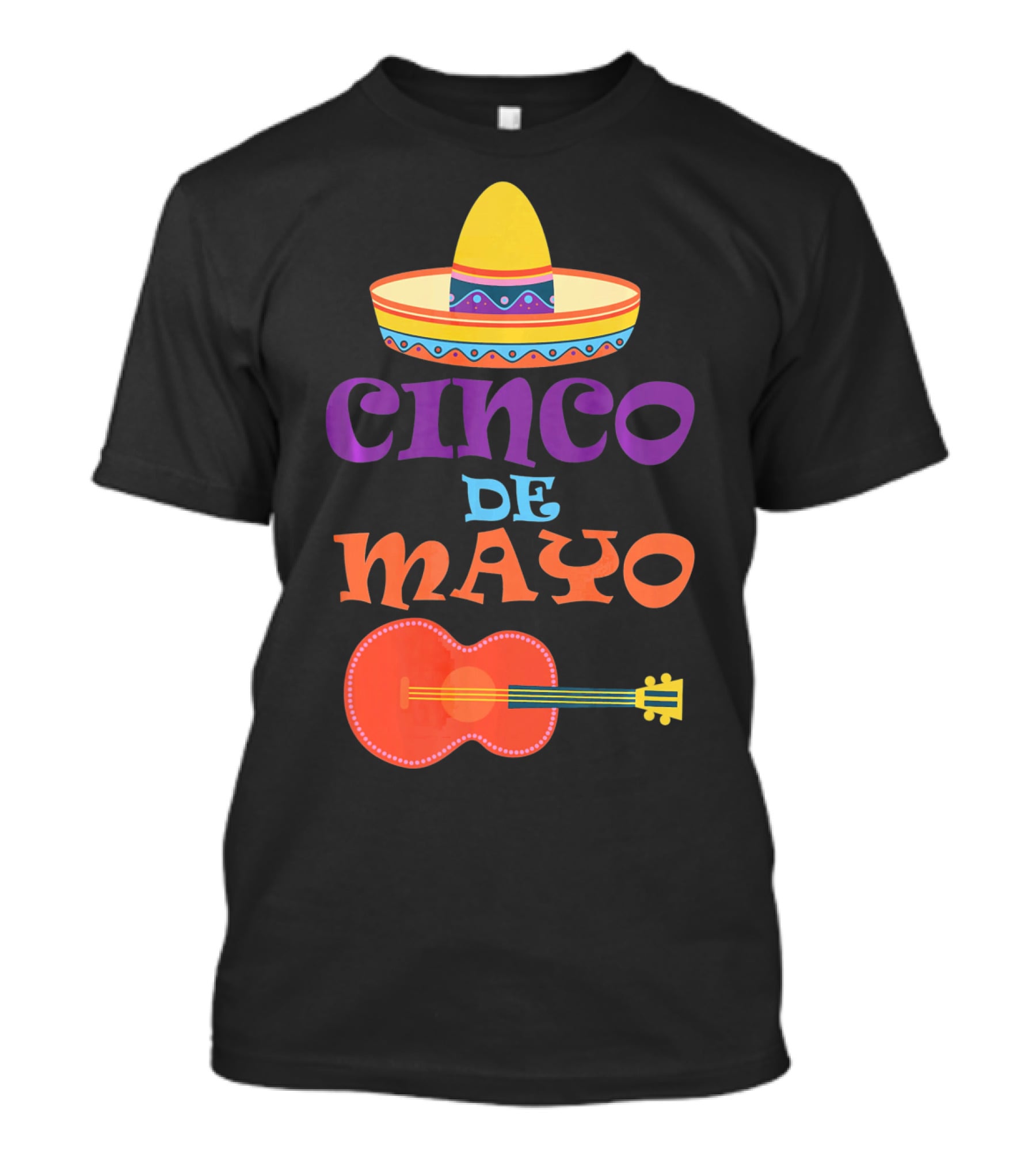 Cinco De Mayo Fiesta Sombrero And Guitar T-Shirt