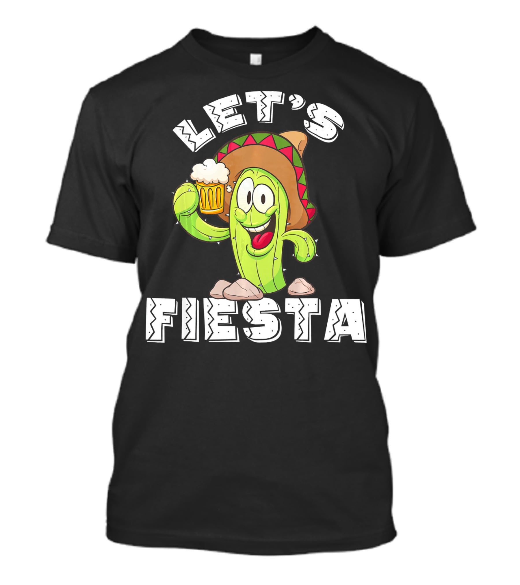 Let's Fiesta Cactus Sombrero Beer T-Shirt