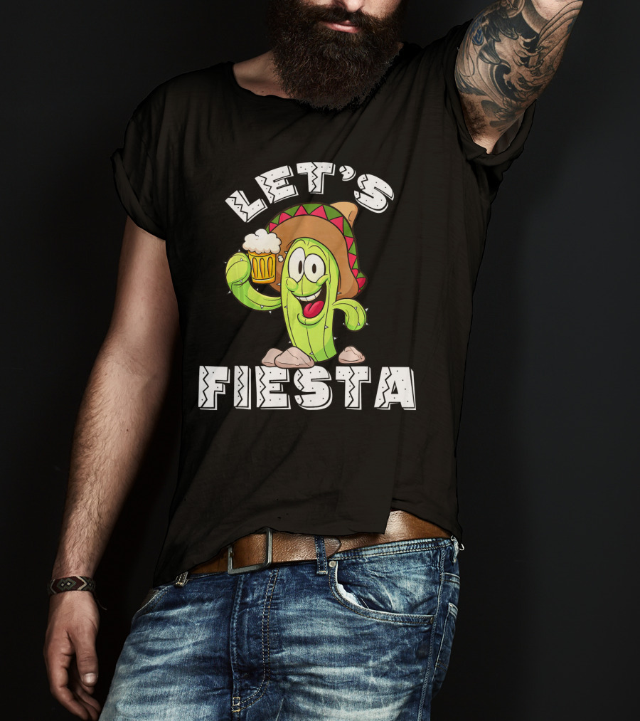 Let's Fiesta Cactus Sombrero Beer T-Shirt