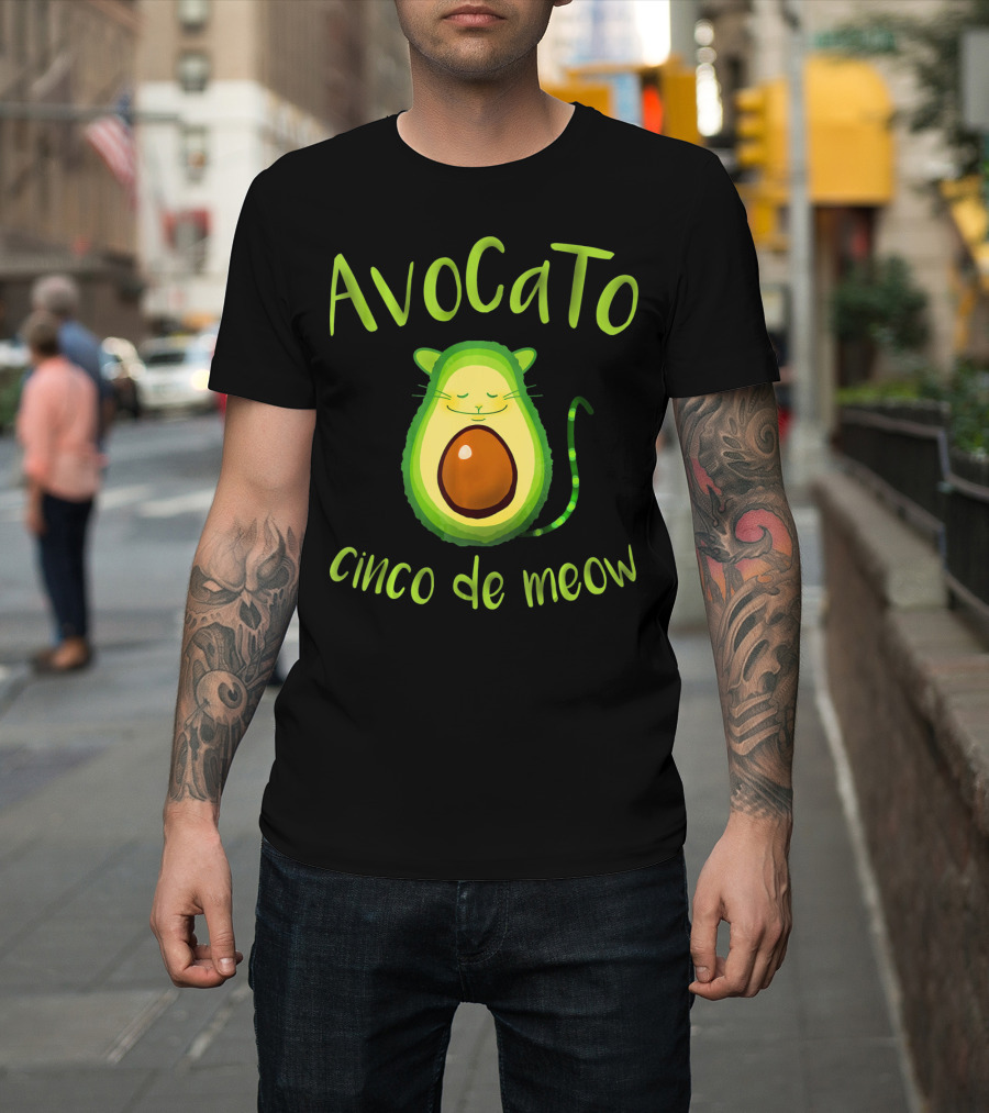 Avocato Cinco De Meow Avocado Cat Fusion T-Shirt