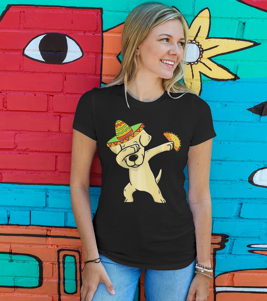 Labrador Retriever Dabbing With Taco And Sombrero T-Shirt
