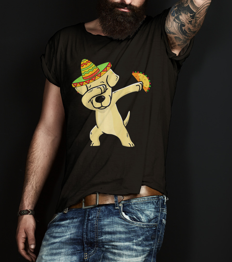 Labrador Retriever Dabbing With Taco And Sombrero T-Shirt