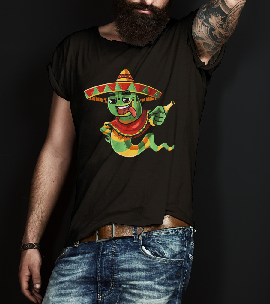 Cinco De Mayo Sombrero Mexican Tequila Worm Fiesta T-Shirt