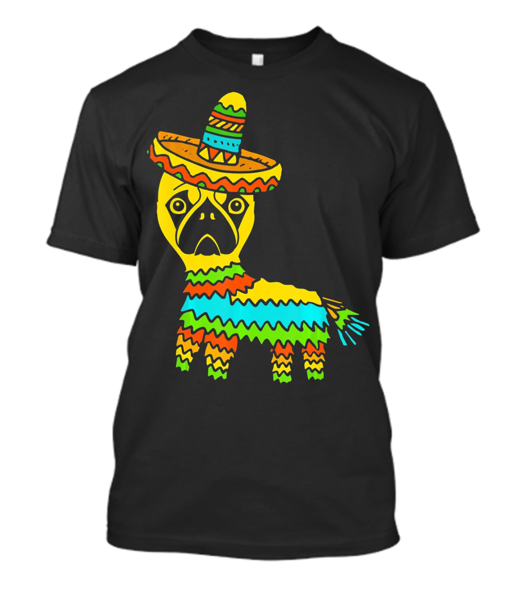 Cinco De Mayo Pug Pinata Wearing Sombrero T-Shirt