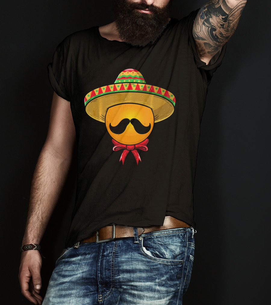 Cinco De Mayo Mexican Sombrero Ping Pong Mustache T-Shirt