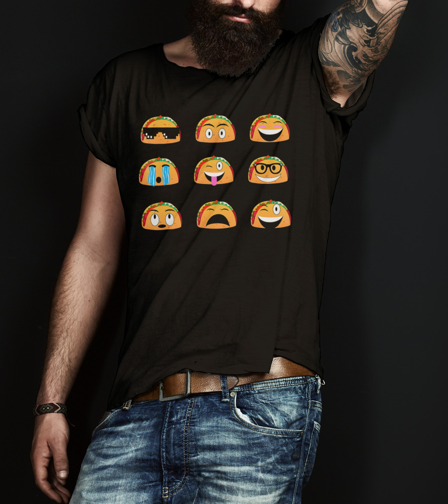 Cinco De Mayo Taco Emoji Faces T-Shirt