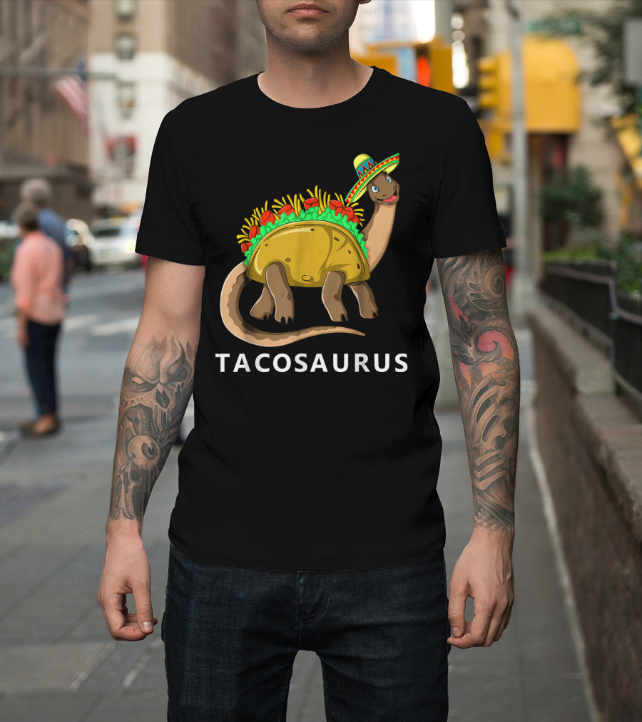 Tacosaurus Cool Dino Taco Sombrero Fiesta Cinco T-Shirt