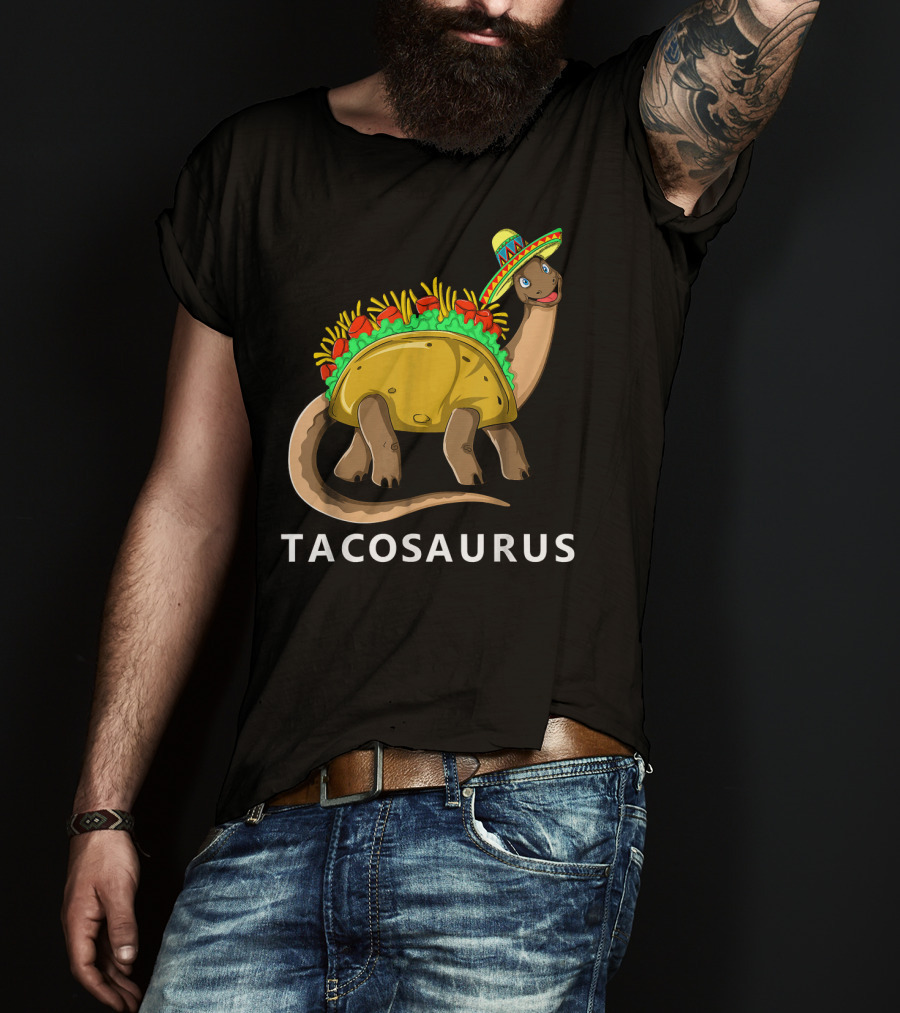 Tacosaurus Cool Dino Taco Sombrero Fiesta Cinco T-Shirt